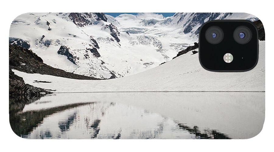 Scenics iPhone 12 Case featuring the photograph Pristine Lake And Snow-covered by Danielle D. Hughson