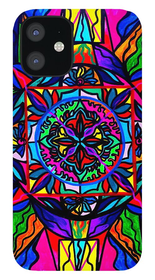 Vibration iPhone 12 Case featuring the painting Productivity by Teal Eye Print Store