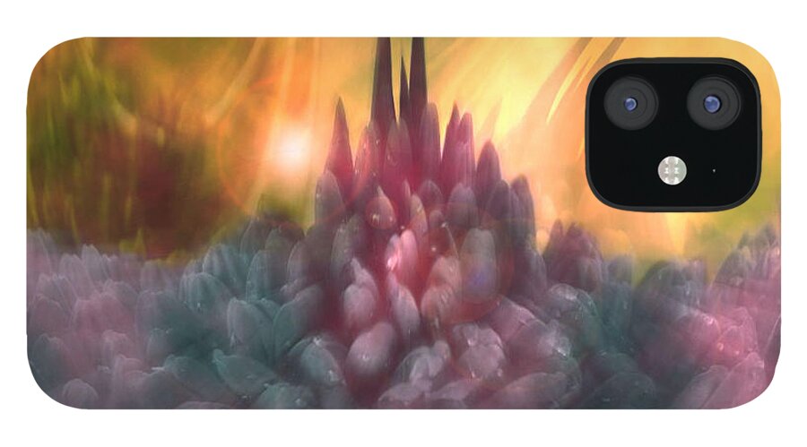 Abstract iPhone 12 Case featuring the digital art Psychedelic Tendencies  by Linda Sannuti