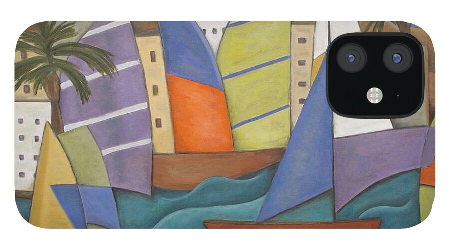 Landscape iPhone 12 Case featuring the painting Puerto Nuevo by Trish Toro