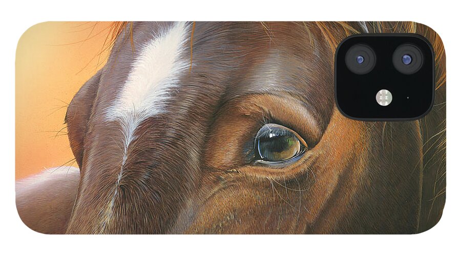 Horse iPhone 12 Case featuring the painting Pure Grace by Mike Brown