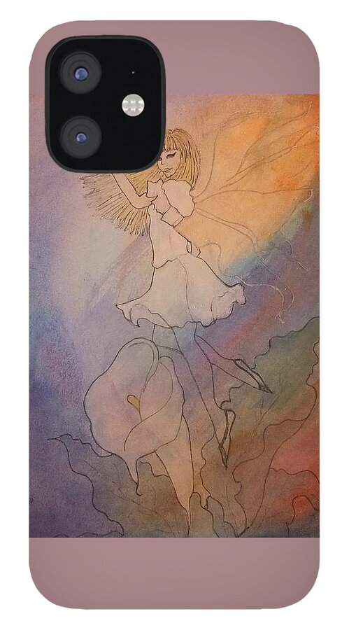 Watercolour iPhone 12 Case featuring the painting Rainbow Water Fairy by Lynne McQueen