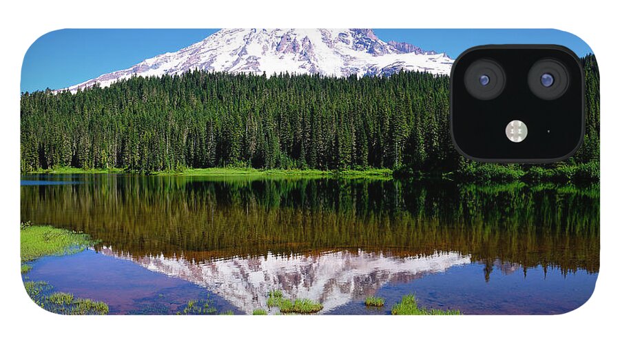 Rainier iPhone 12 Case featuring the photograph Rainier Reflections by Greg Norrell