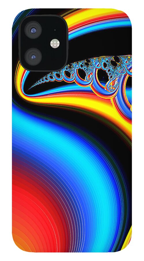 Abstract iPhone 12 Case featuring the digital art Raven, Dreaming By The Fire by Wendy J St Christopher