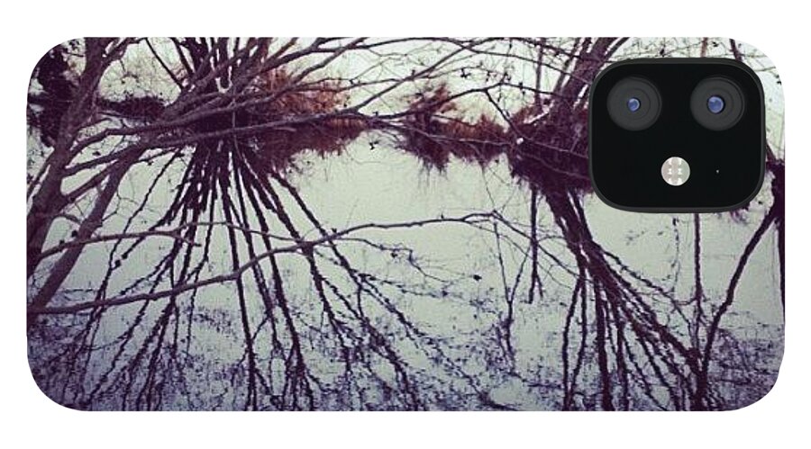 Water iPhone 12 Case featuring the photograph #reflection #water #river #bush #pretty by Amber Campanaro