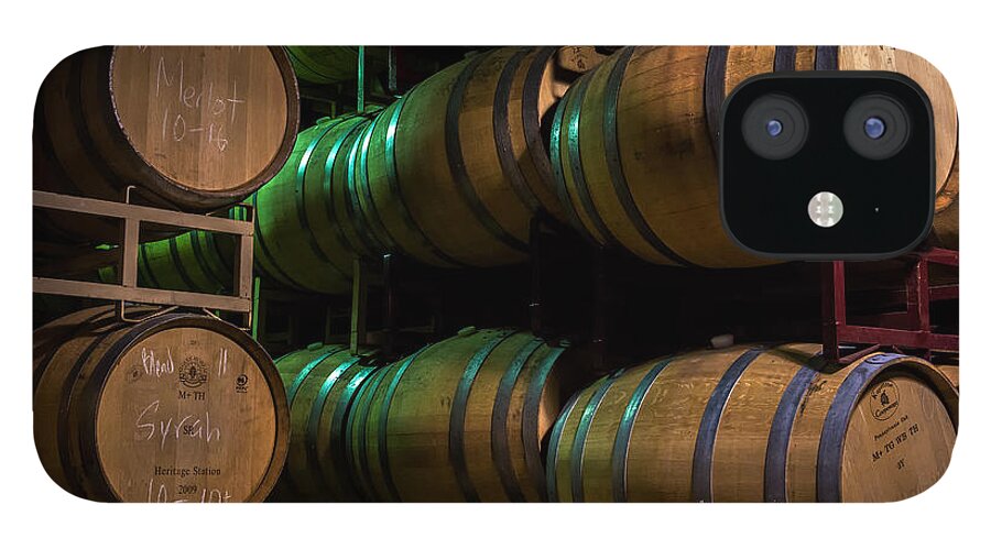 Iris Holzer Richardson iPhone 12 Case featuring the photograph Resting Wine Barrels by Iris Richardson