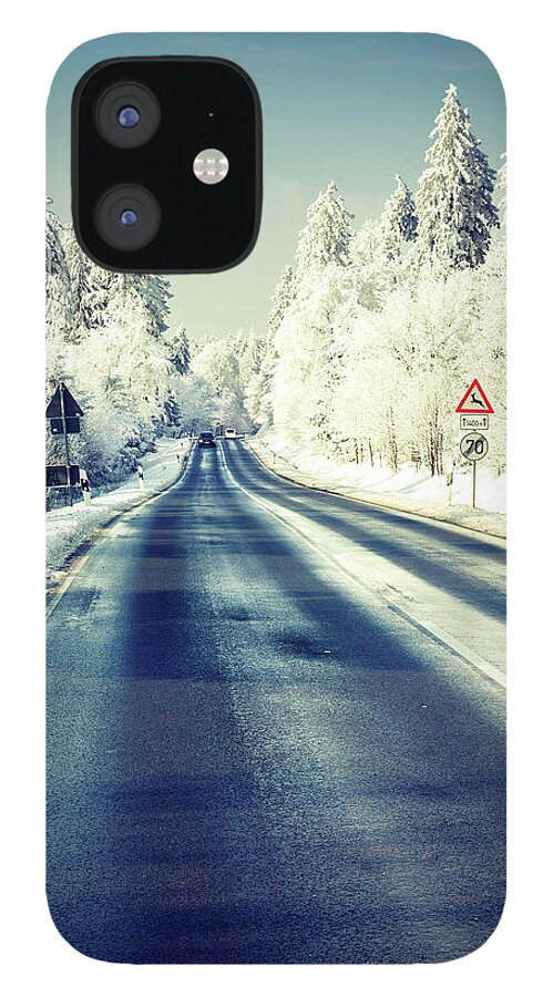 Snow iPhone 12 Case featuring the photograph Road Through Winter Wonderland by Ollo