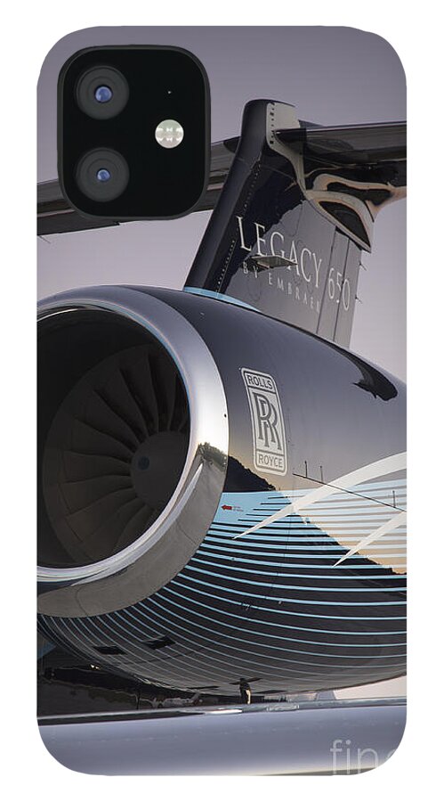 Rolls-royce Ae 3007a2 On Embraer Legacy 650 iPhone 12 Case featuring the photograph Rolls-Royce AE 3007A2 on Embraer Legacy 650 by Dustin K Ryan