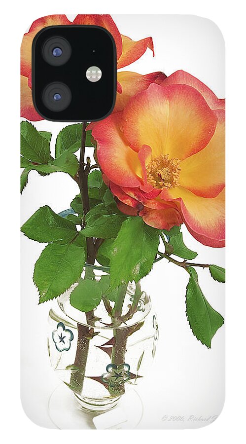Flora iPhone 12 Case featuring the photograph Rose 'Playboy' by Richard J Thompson 