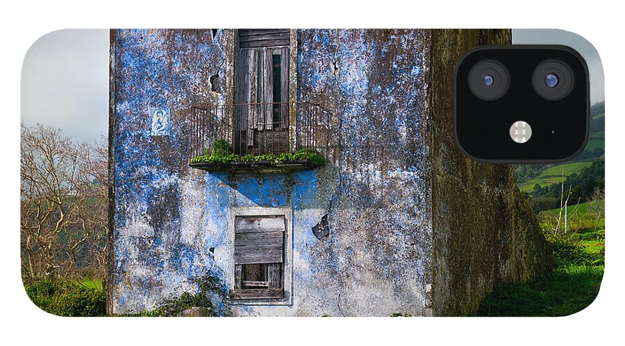 Abandon iPhone 12 Case featuring the photograph Ruins of house painted blue by Joseph Amaral