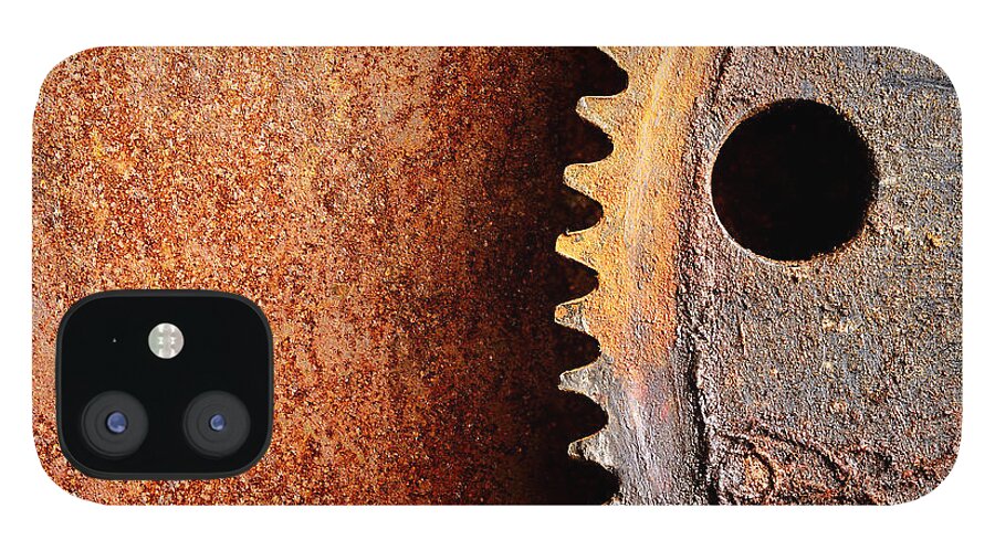Metal iPhone 12 Case featuring the photograph Rusted Gear by Jim Hughes