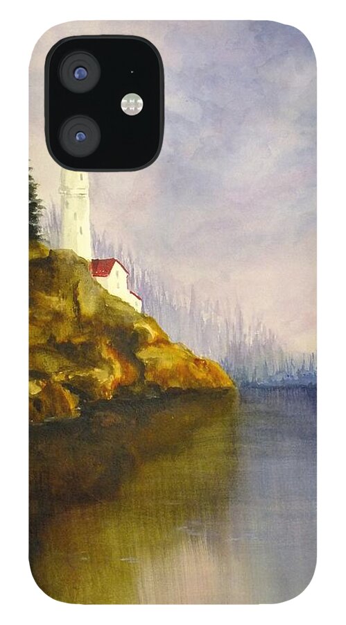 Seascape iPhone 12 Case featuring the painting Safe Harbour by Peggy King