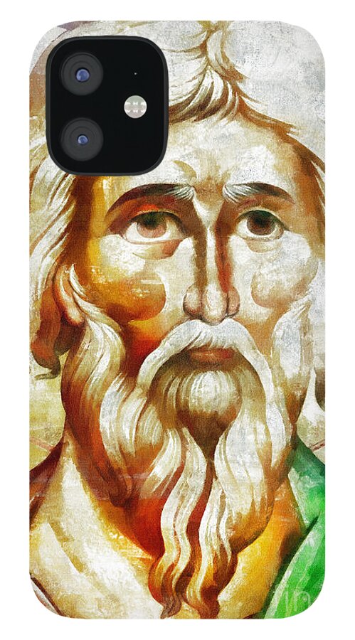 Saint Andrew iPhone 12 Case featuring the mixed media Saint Andrew by Daliana Pacuraru