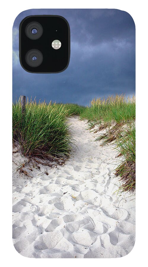 Beach iPhone 12 Case featuring the photograph Sand Dune under Storm by Olivier Le Queinec