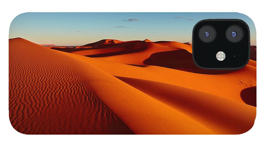 Arabia iPhone 12 Case featuring the photograph Sand Dunes In The Sahara Desert by Arturnyk