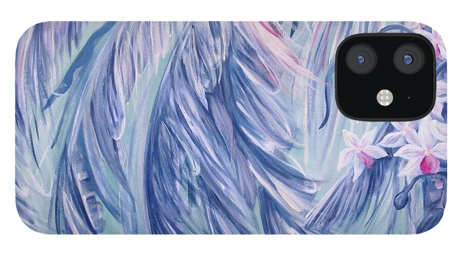 Palms iPhone 12 Case featuring the painting Sea Breeze by Carol Allen Anfinsen