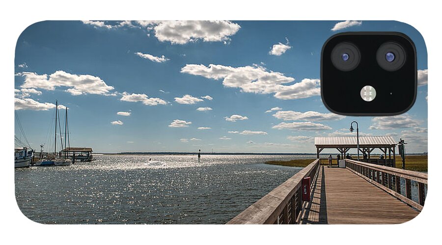 Shem Creek iPhone 12 Case featuring the photograph Shem Creek Pavilion by Dale Powell