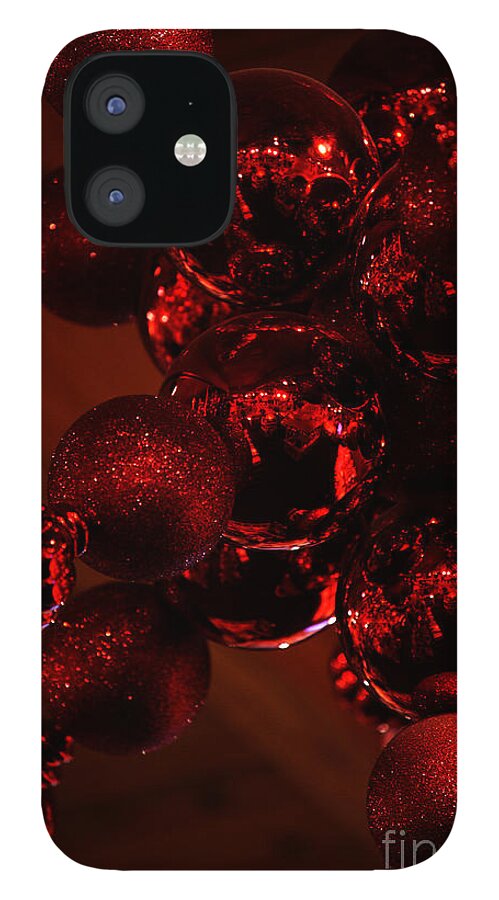 Christmas iPhone 12 Case featuring the photograph Shimmer In Red by Linda Shafer