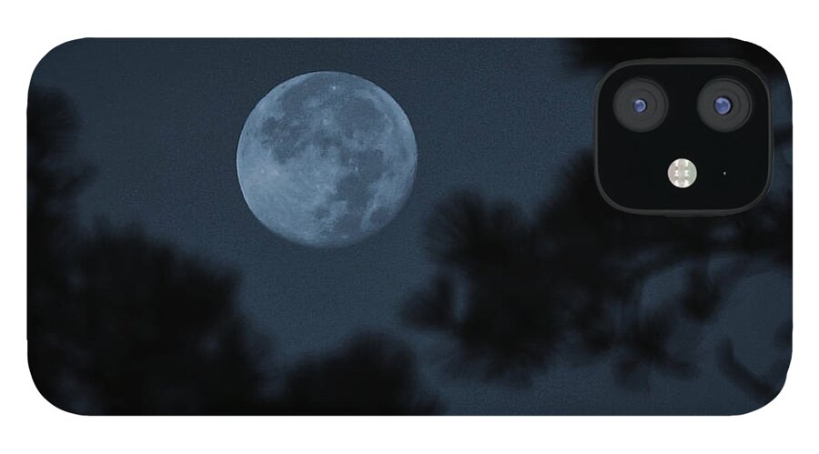 Silver Moon iPhone 12 Case featuring the photograph Silver Cast of Harvest Moon by Jeremy McKay