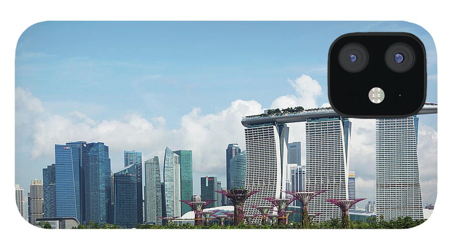 Outdoors iPhone 12 Case featuring the photograph Singapore Skyline With Supertrees by Eternity In An Instant