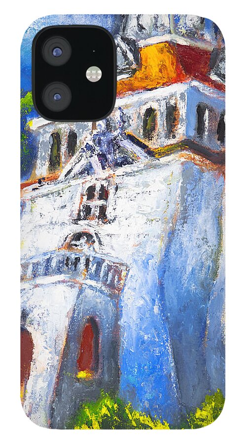 Benton County Courthouse iPhone 12 Case featuring the painting Sitting In Judgement by Mike Bergen