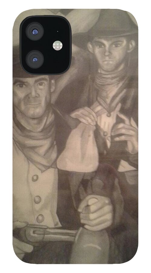Cowboys iPhone 12 Case featuring the drawing Sketch for Billy by Loretta Nash