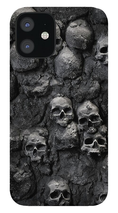 Horror iPhone 12 Case featuring the photograph Skulls by Bruno Ehrs