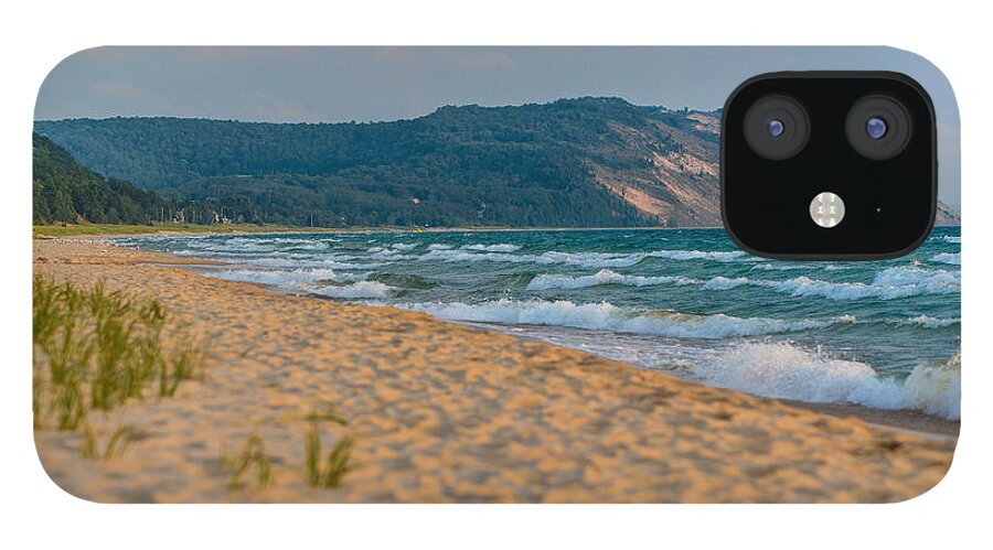 Clouds iPhone 12 Case featuring the photograph Sleeping Bear Dunes at Sunset by Sebastian Musial
