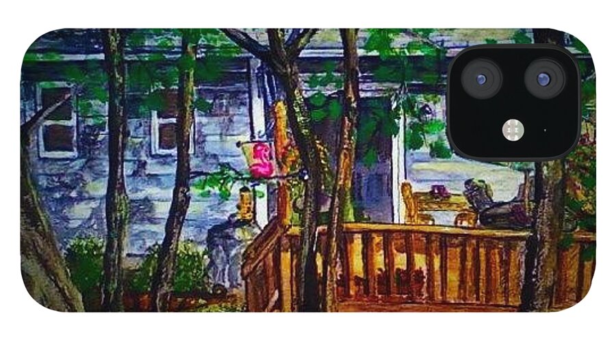 Missouri iPhone 12 Case featuring the painting Slinky's Cafe by Alexandria Weaselwise Busen