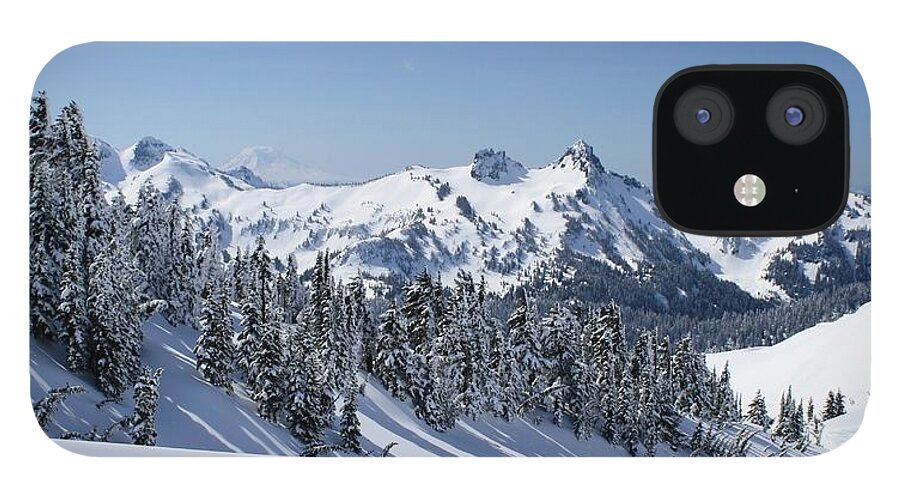 Scenics iPhone 12 Case featuring the photograph Snow Capped Mountains With Mount Adams by Michal Gutowski Photography