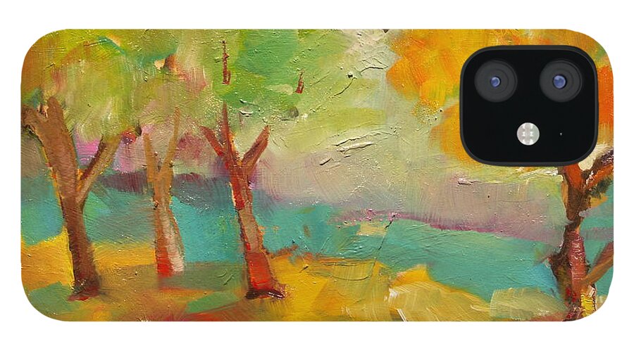 Trees iPhone 12 Case featuring the painting Soft Trees by Michelle Abrams