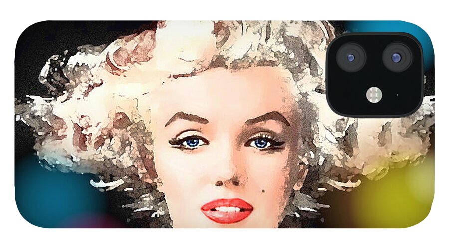 Marilyn iPhone 12 Case featuring the painting Marilyn - Some Like It Hot by Hartmut Jager