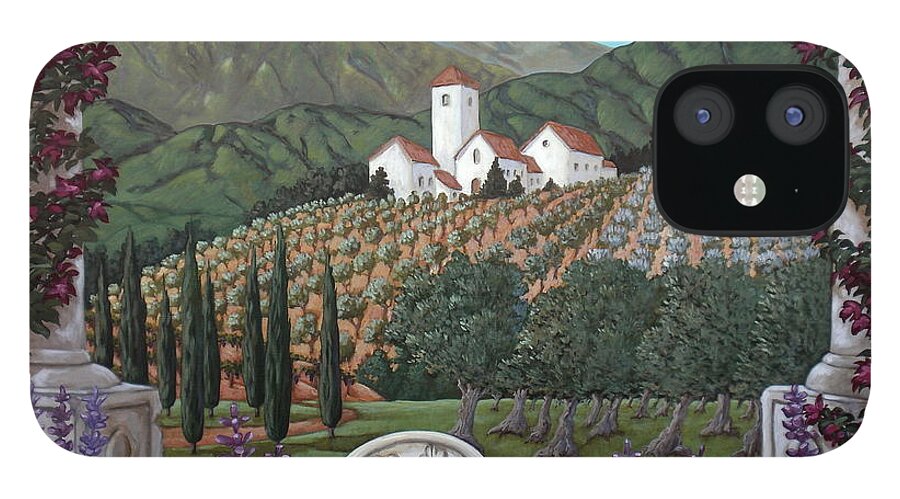 Italian Landscape iPhone 12 Case featuring the painting Somewhere in Tuscany by Gerry High
