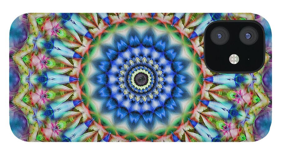 Cindi Ressler iPhone 12 Case featuring the photograph Soothing Blues Mandala by Cindi Ressler