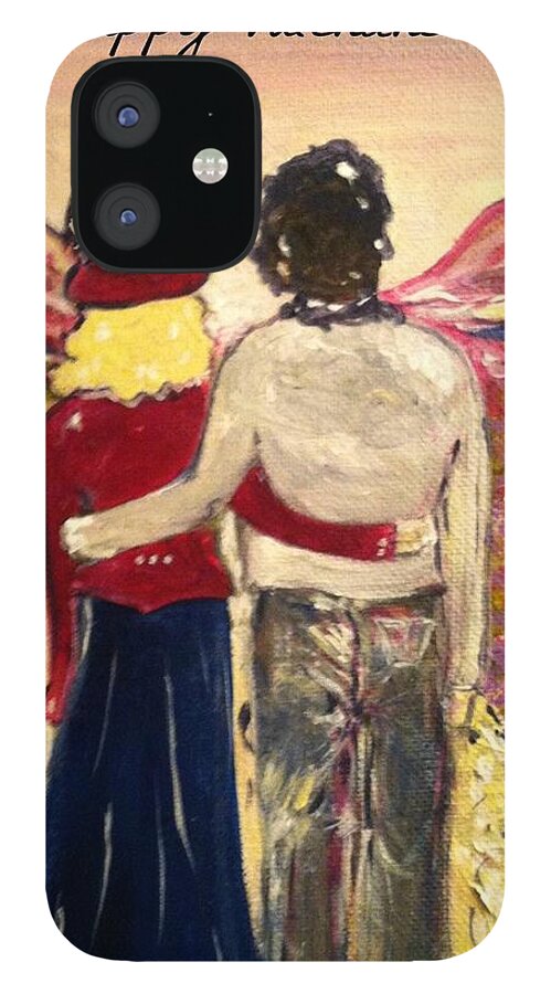Soul Mates iPhone 12 Case featuring the painting Soul Mates Happy Valentine's Day by Jacqui Hawk