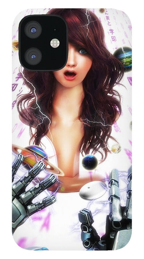 Space Oddity iPhone 12 Case featuring the digital art Space Oddity by Alessandro Della Pietra