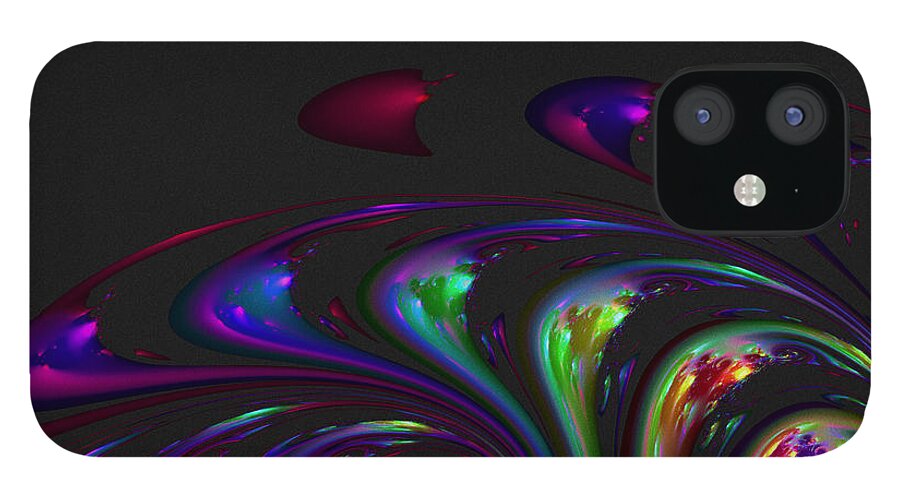 Fractal iPhone 12 Case featuring the digital art Spin Off by Judi Suni Hall