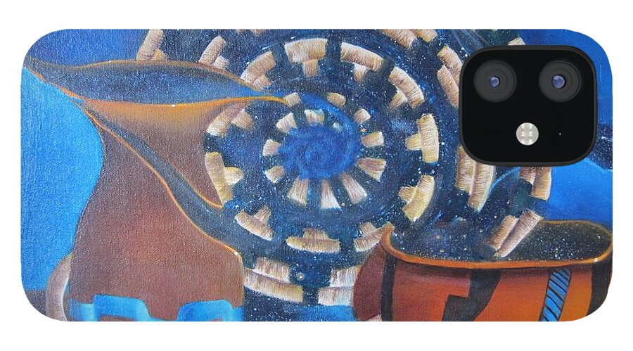 Curvismo iPhone 12 Case featuring the painting Spirit Legends by Sherry Strong