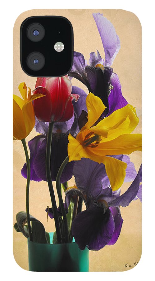 Flowers iPhone 12 Case featuring the digital art Spring Flowers by Kae Cheatham
