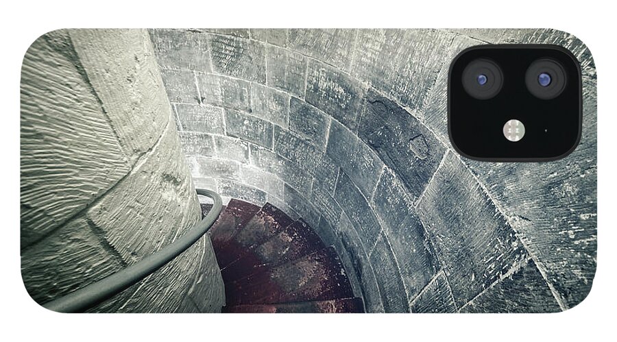 Gothic Style iPhone 12 Case featuring the photograph Staircase Inside A Castle by Leopatrizi