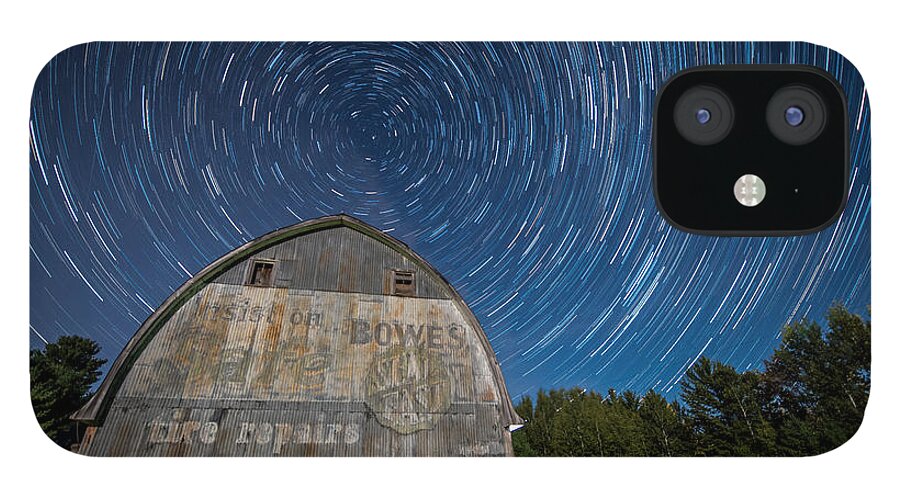 Star iPhone 12 Case featuring the photograph Star Trails Over Barn by Paul Freidlund