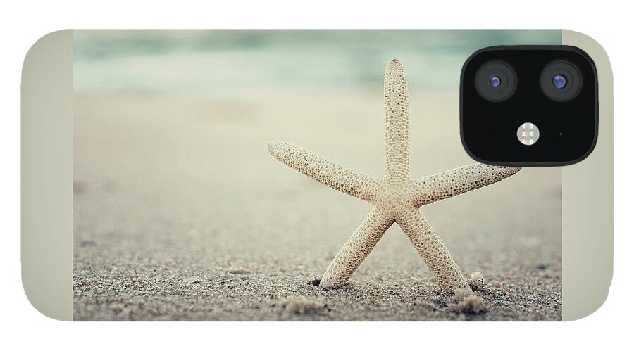 Starfish On Beach Vintage Seaside New Jersey iPhone 12 Case featuring the photograph Starfish on Beach Vintage Seaside New Jersey by Terry DeLuco