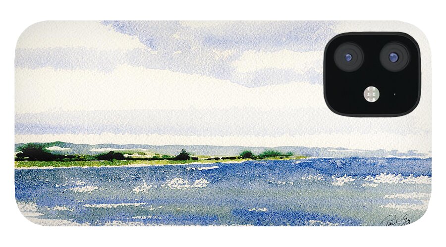 Stonington Point iPhone 12 Case featuring the painting Stonington Point East by Paul Gaj