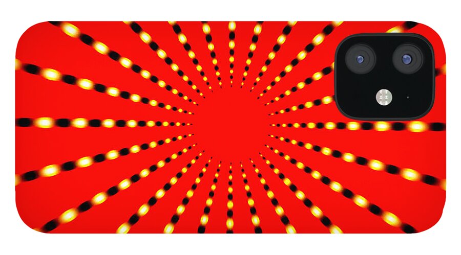 Optical Illusion iPhone 12 Case featuring the mixed media Strange Sun Rays by Gianni Sarcone