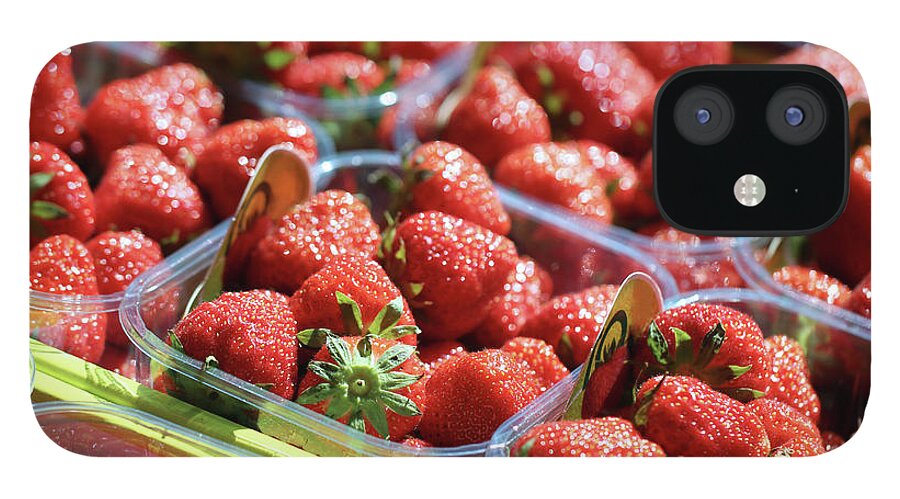 Outdoors iPhone 12 Case featuring the photograph Strawberries In Spain Marketplace by Aping Vision / Sts
