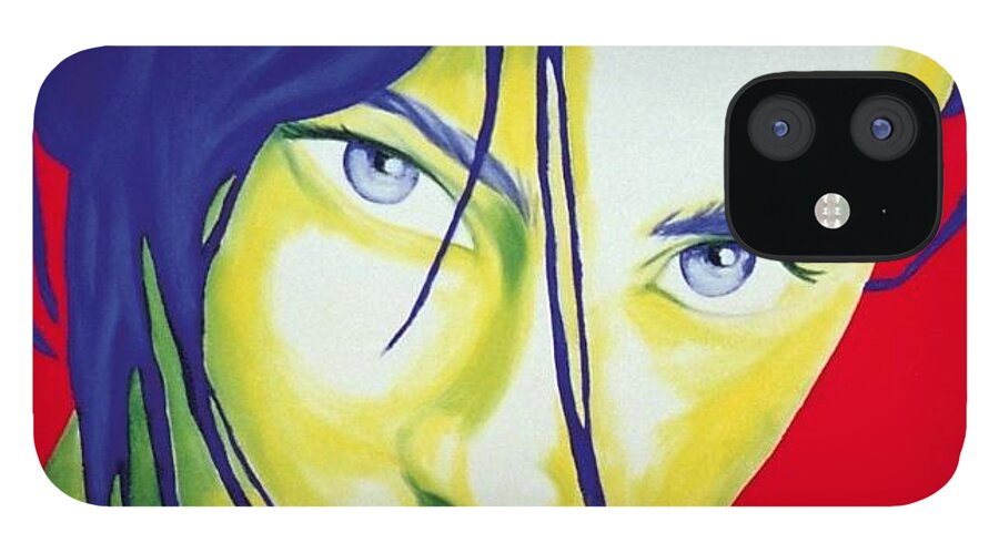 Womans Face iPhone 12 Case featuring the painting Sultry by Holly Picano