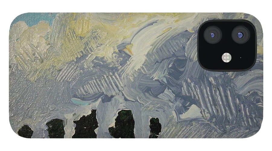 Landscape iPhone 12 Case featuring the painting Summer Storm by Rodger Ellingson
