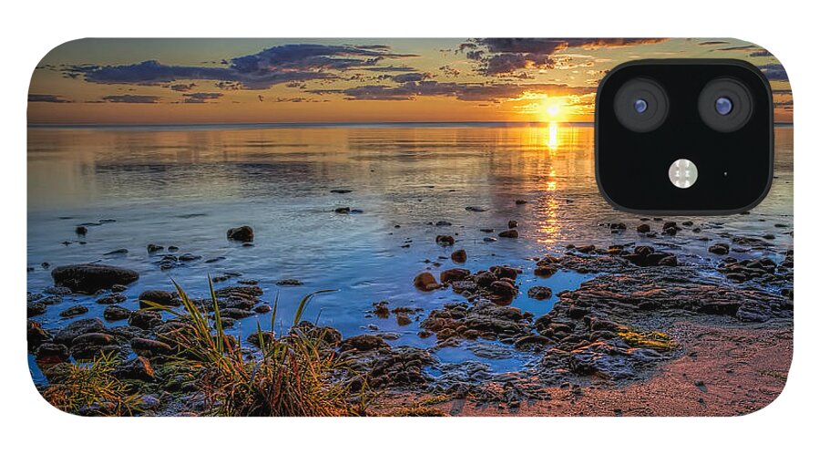 Sun iPhone 12 Case featuring the photograph Sunrise over Lake Michigan by Scott Norris