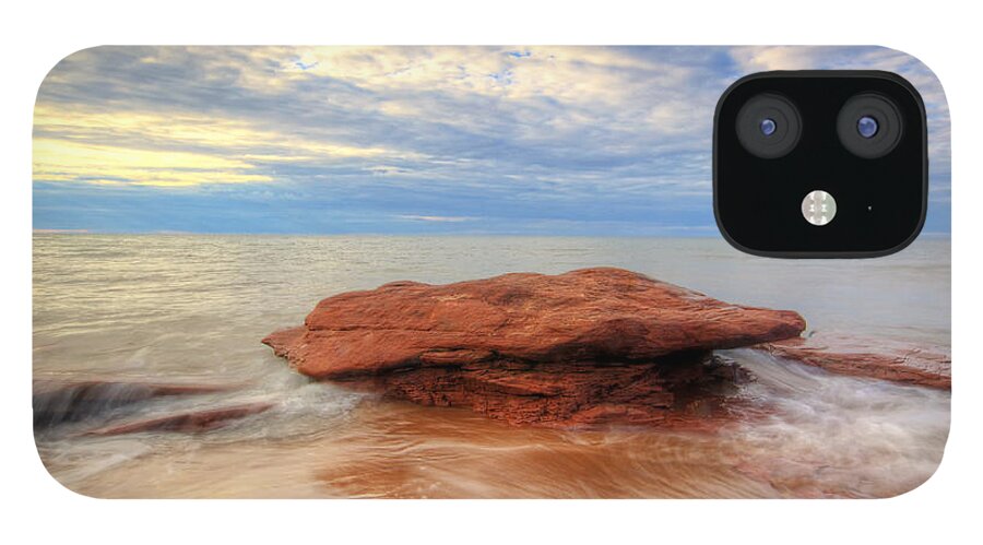 pei prince Edward Island national Park Sunset iPhone 12 Case featuring the photograph sunset hour at PEI National Park. by Evelyn Garcia