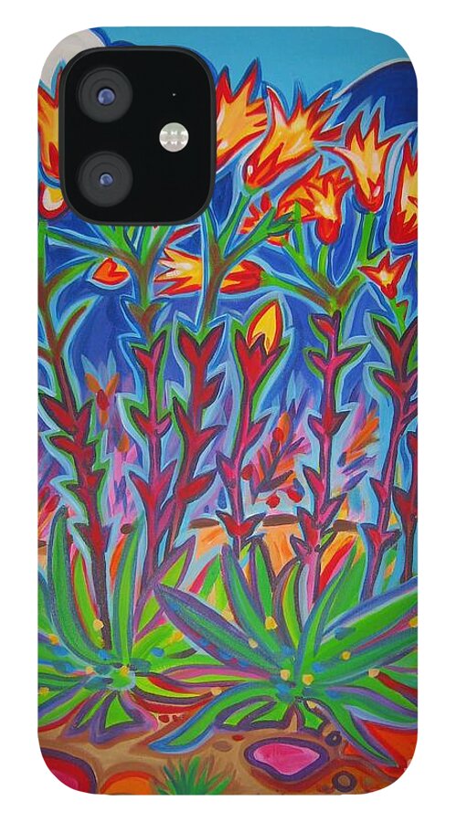 Rachel Houseman iPhone 12 Case featuring the painting Superstition Succulents by Rachel Houseman